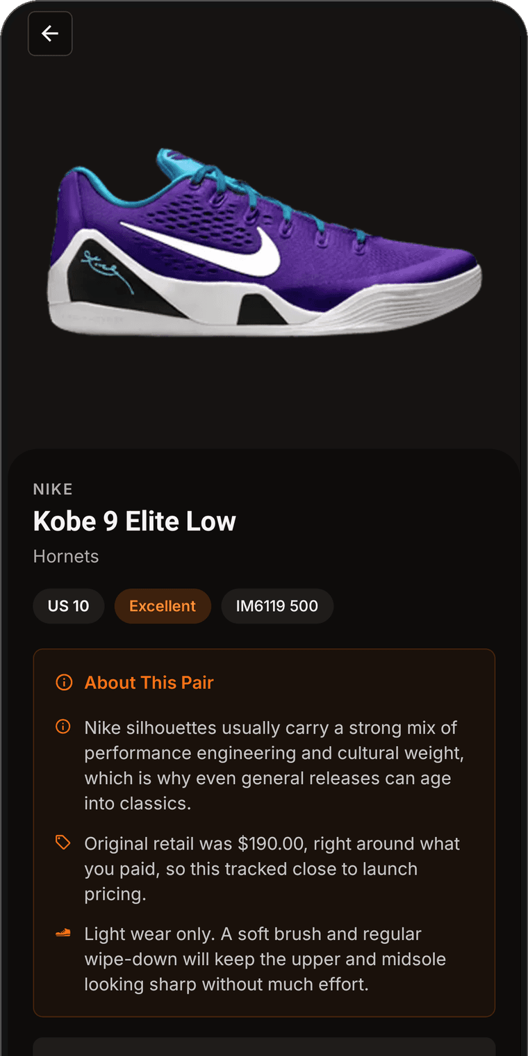 SneakersBook app screen: Know